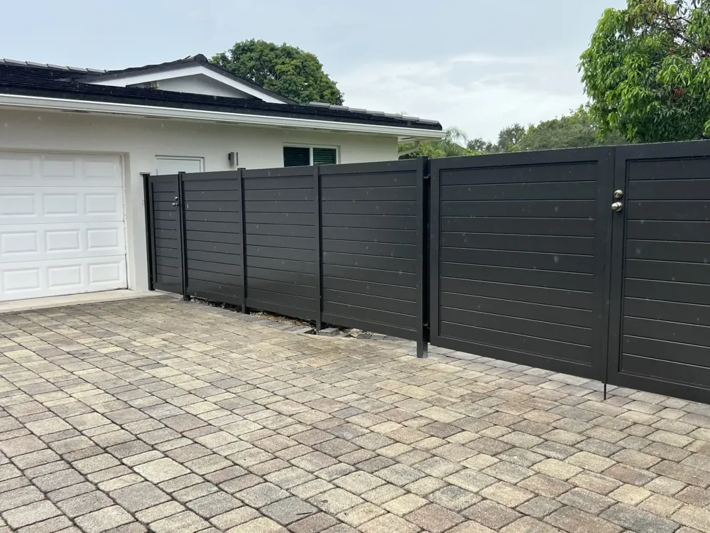 Aluminum fence and gate fabricated for a Miami property